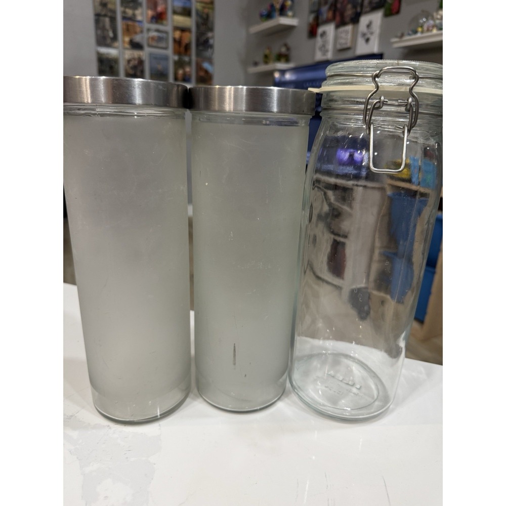 IKEA Frosted Glass Food Storage And IKEA Glass Storage‎ Canister